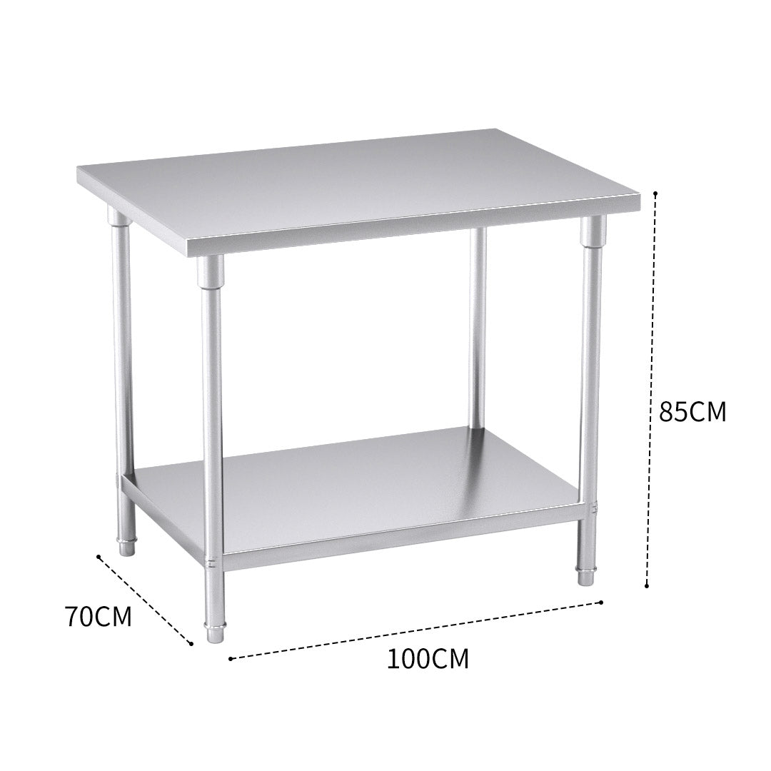SOGA 100*70*85cm Commercial Catering Kitchen Stainless Steel Prep Work Bench • LUZ-WorkBenchSS2008100CM