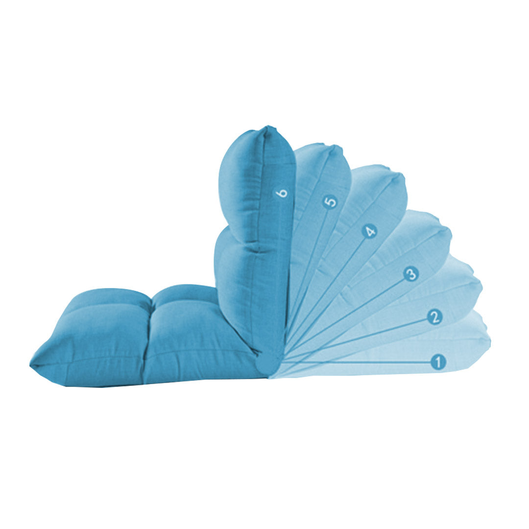 SOGA Lounge Floor Recliner Adjustable Lazy Sofa Bed Folding Game Chair Blue • LUZ-LoungeFabricBlue