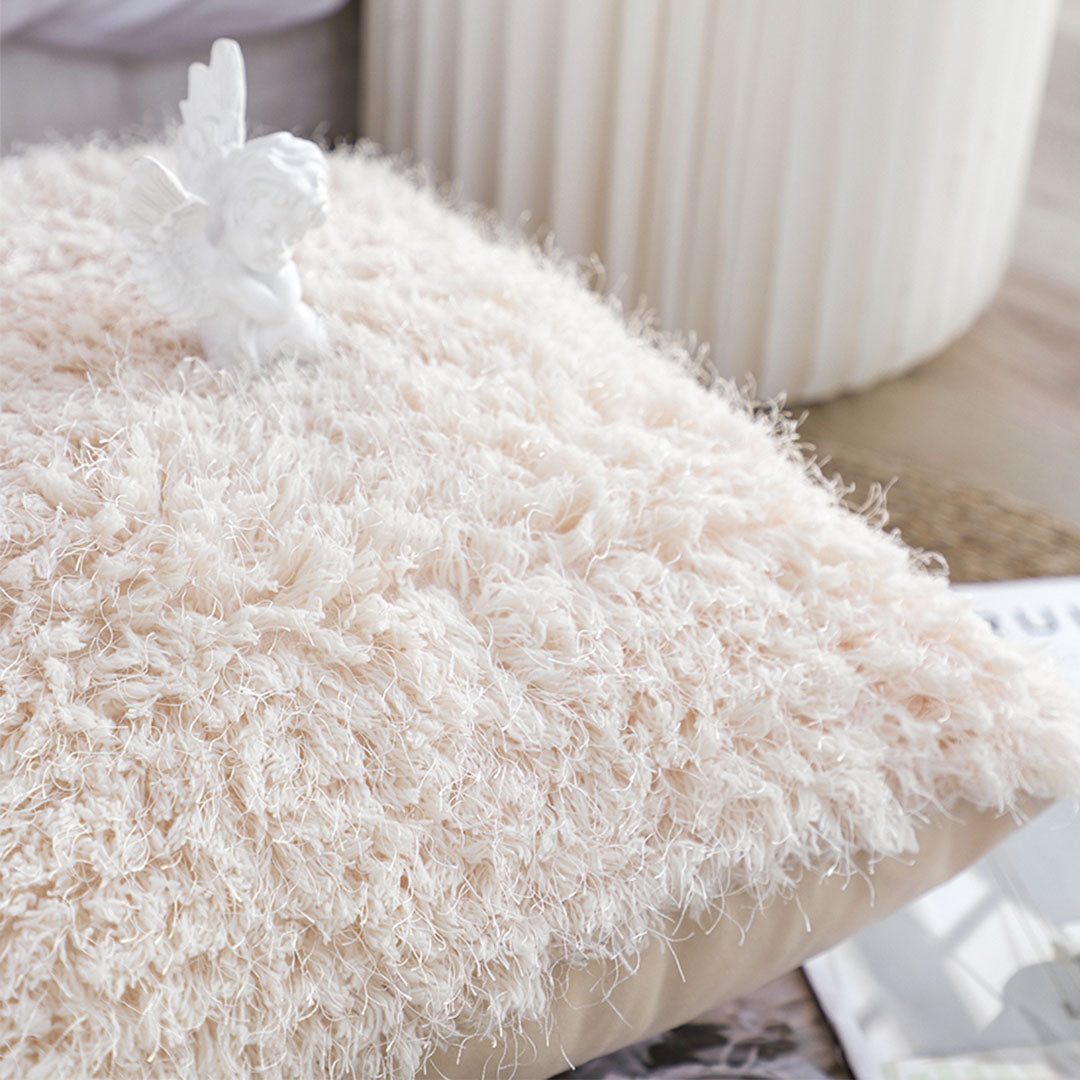 SOGA 2X 50CM Beige Pillow Plush Sofa Cushion, Soft Fabric, Modern Couch Velvet, Decorative Throw Pillow • LUZ-FrenchCushion201X2