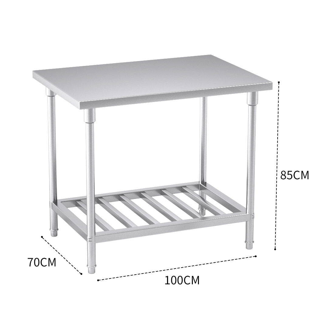 SOGA 100*70*85cm Commercial Catering Kitchen Stainless Steel Prep Work Bench • LUZ-WorkBenchSS2031100CM