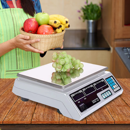 SOGA 2X 40kg Digital Commercial Kitchen Scales Shop Electronic Weight Scale Food White • LUZ-Scale40kgWHTX2