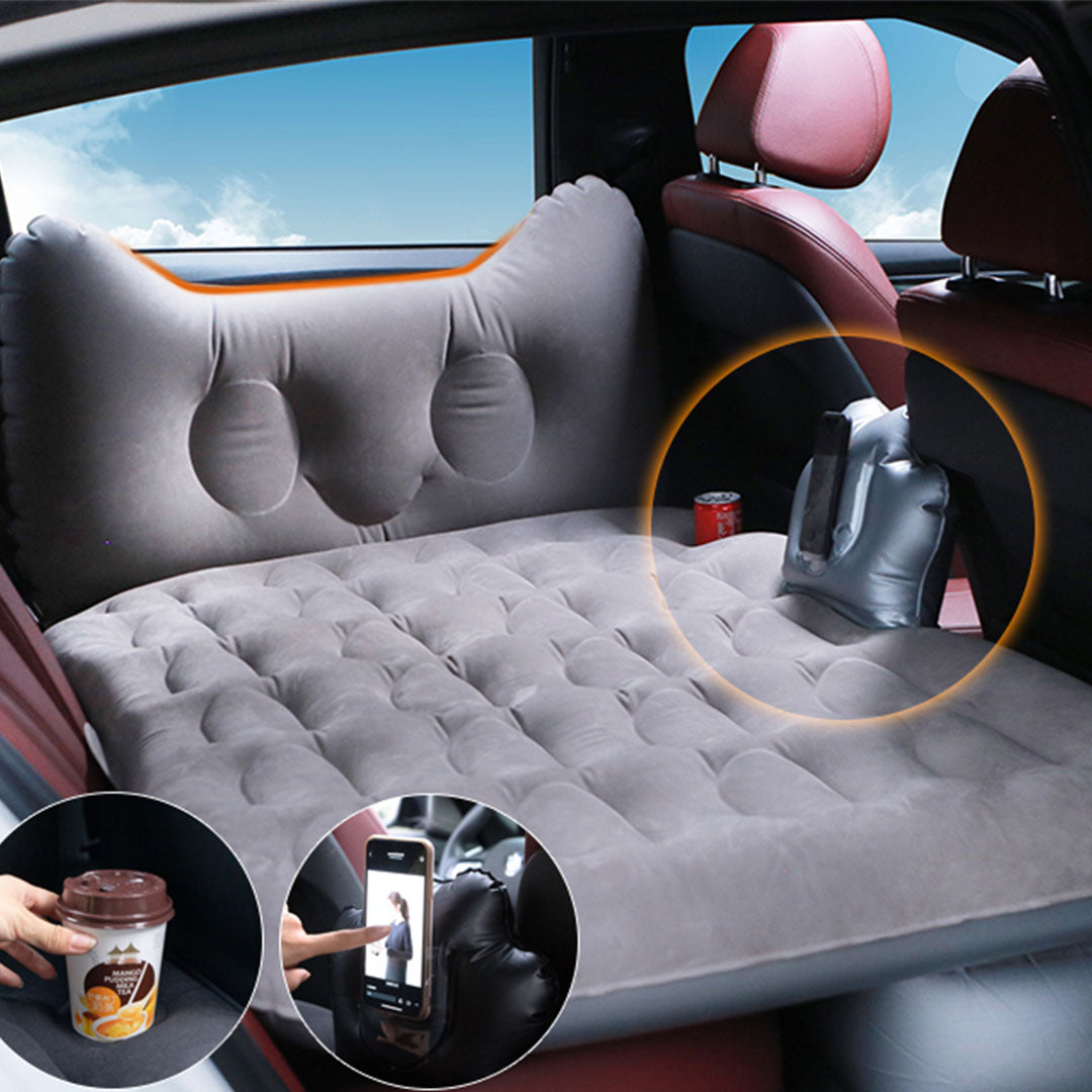 SOGA Grey Honeycomb Inflatable Car Mattress Portable Camping Air Bed Travel Sleeping Kit Essentials • LUZ-CarMat011