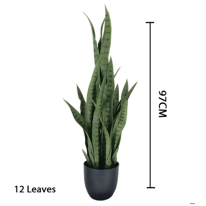 SOGA 97cm Sansevieria Snake Artificial Plants with Black Plastic Planter Greenery, Home Office Decor • LUZ-APlantFH9712