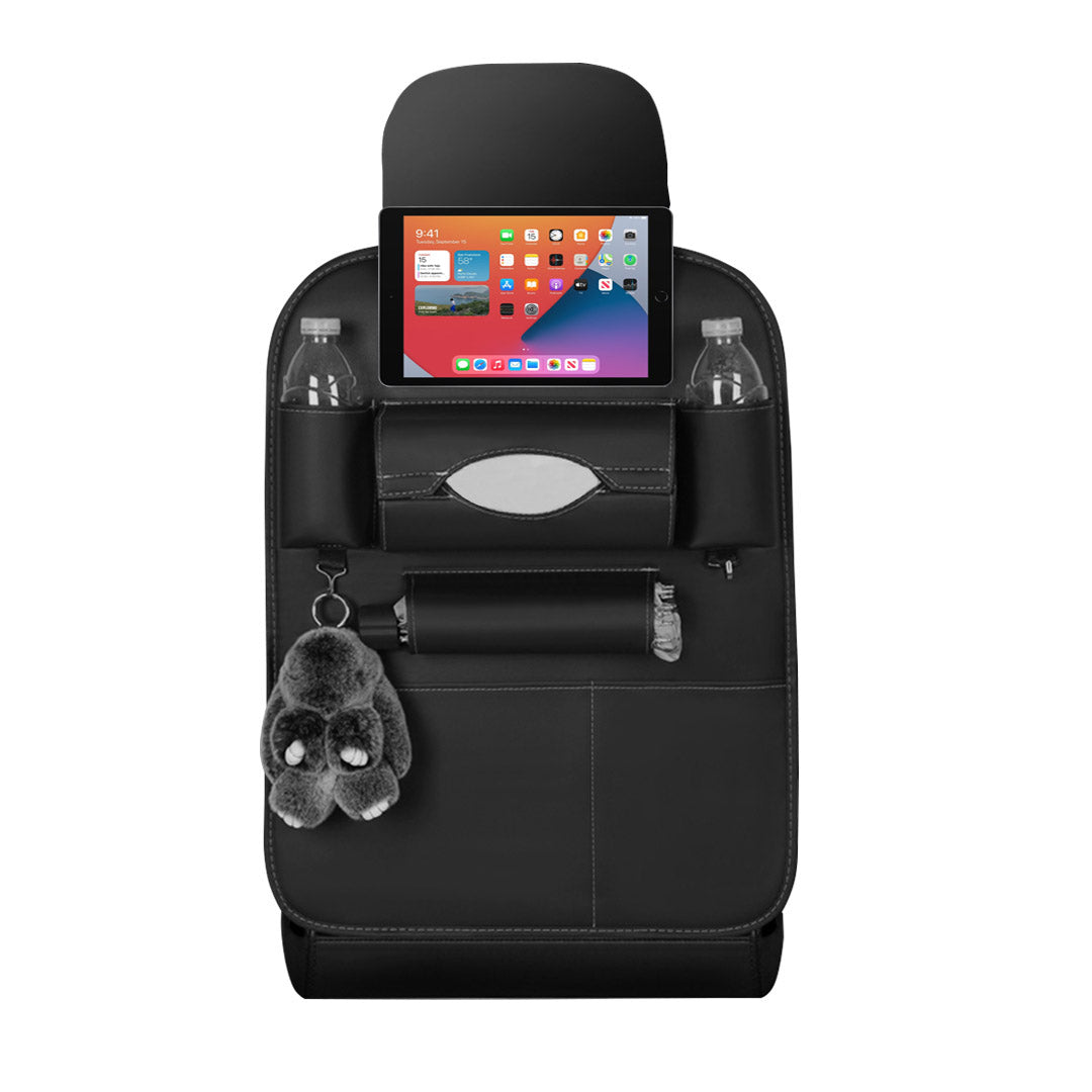 SOGA PVC Leather Car Back Seat Storage Bag Multi-Pocket Organizer Backseat and iPad Mini Holder Black • LUZ-CarStorage1SeatBagBLK