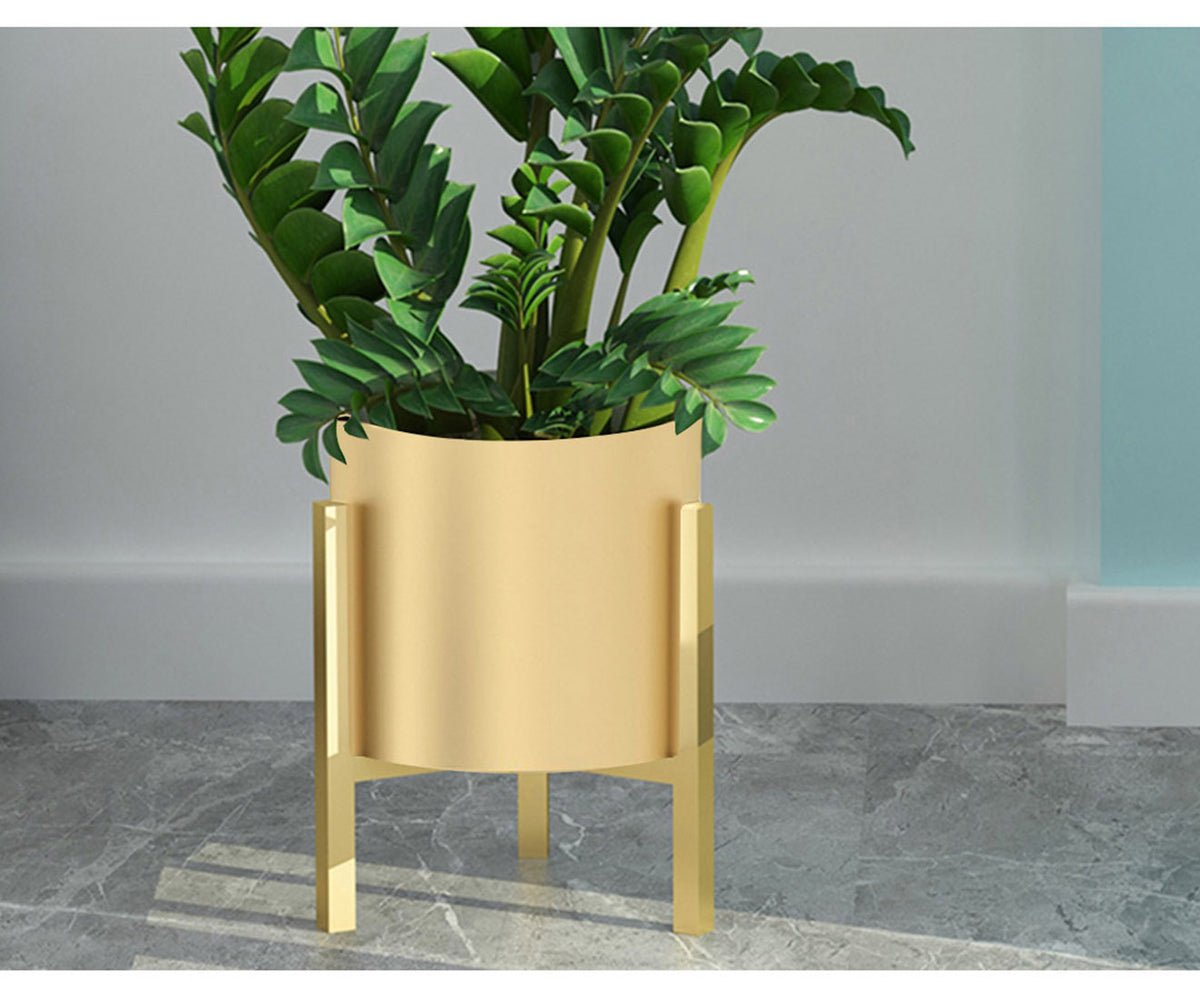 SOGA 4X 30CM Gold Metal Plant Stand with Flower Pot Holder Corner Shelving Rack Indoor Display • LUZ-FPotH32GLDX4