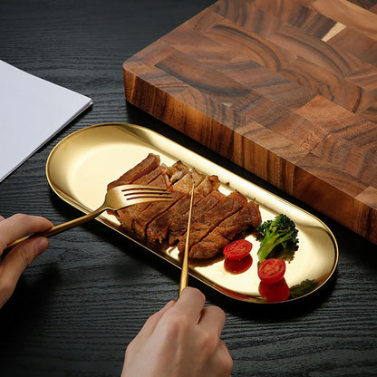 SOGA Gold Nordic Oval Plate Set Small, Medium and Large for 3 Pieces Kitchen • LUZ-VICPlate49