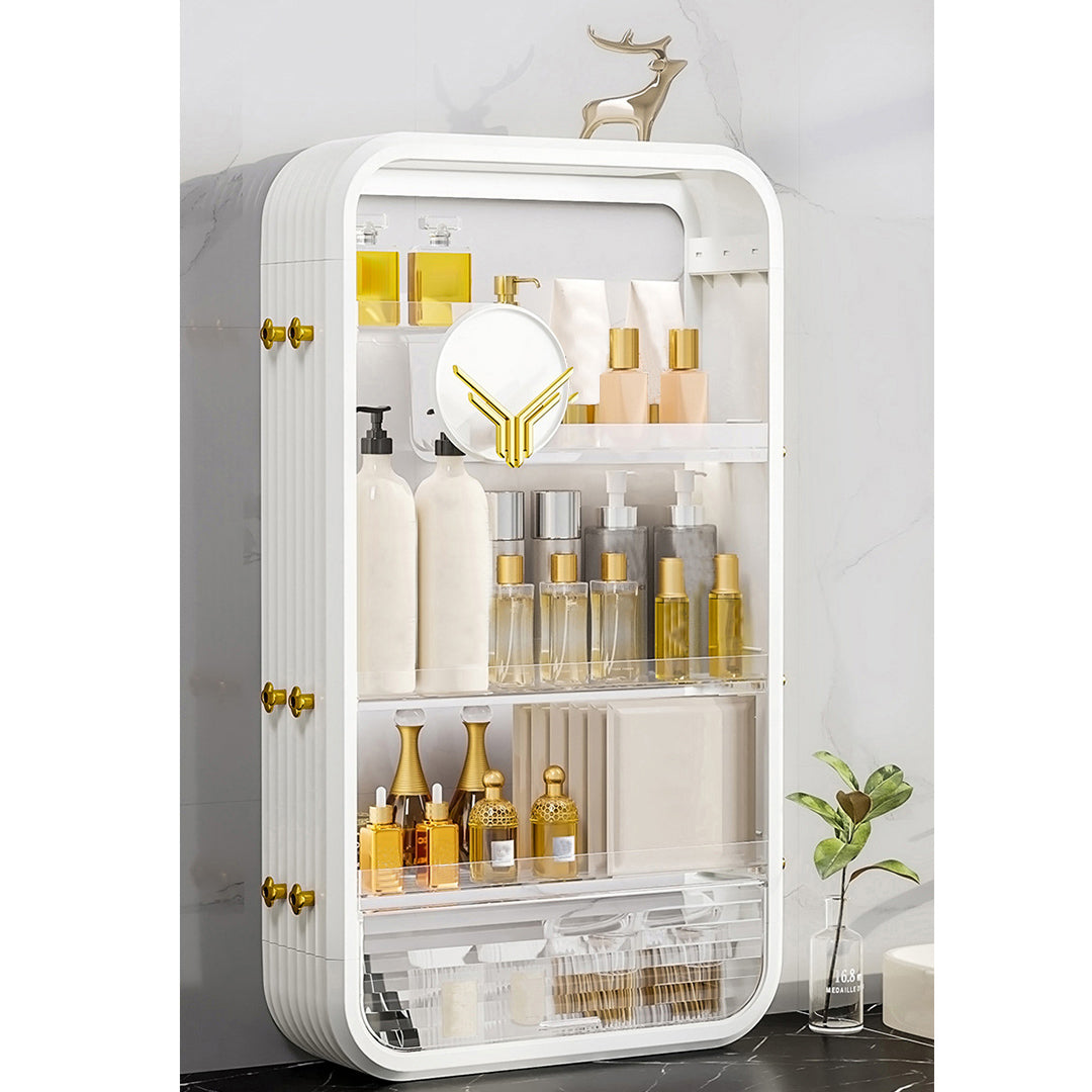 SOGA White Multi Tier Cosmetic Storage Rack Bathroom Vanity Tray Display Stand Organiser • LUZ-BathC129