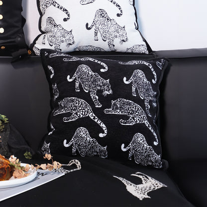 SOGA 2X 45cm Throw Pillow Black Leopard Light Luxury Decorative Cushion for Living Room LUZ-FrenchCushion294X2