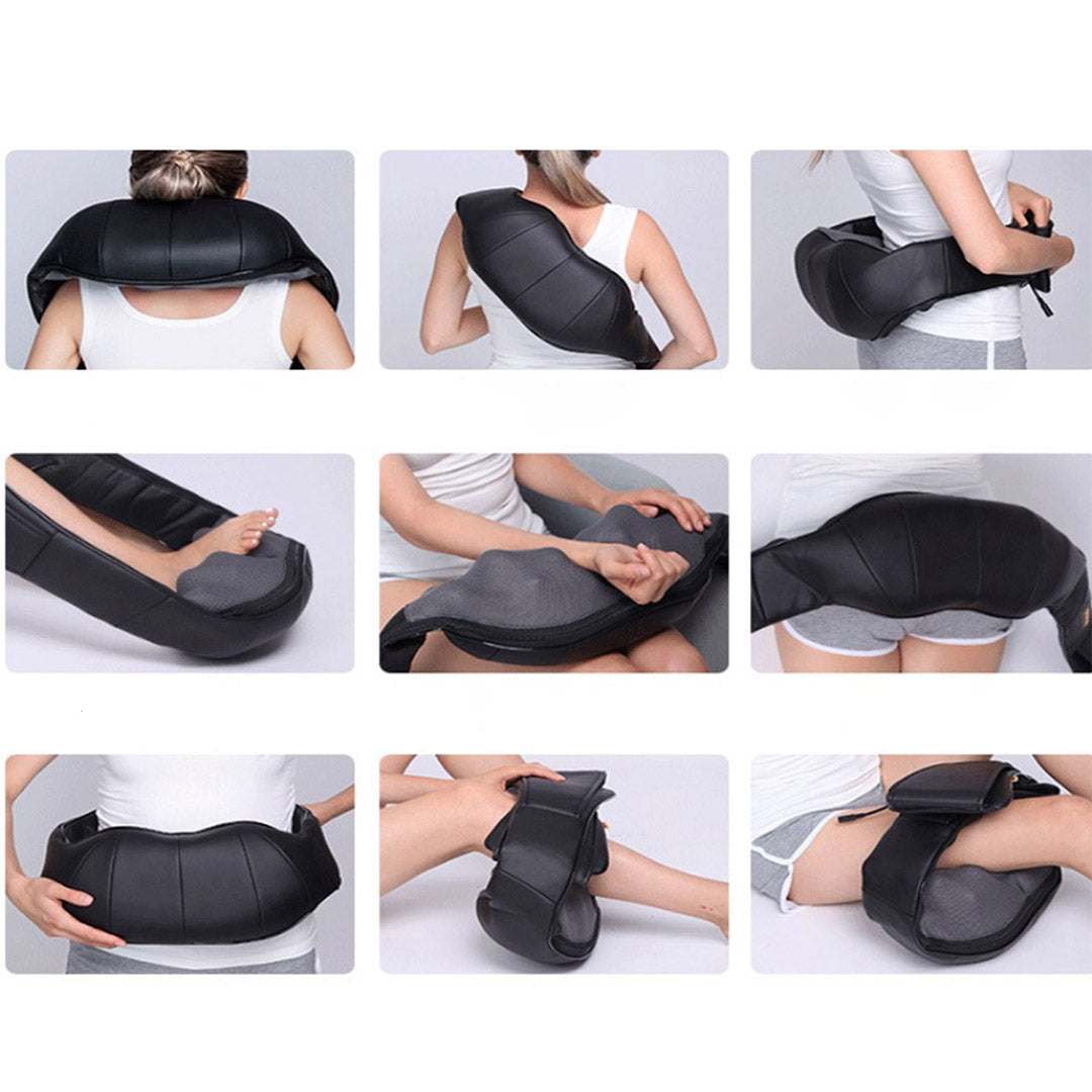 SOGA 2X Electric Kneading Back Neck Shoulder Massage Arm Body Massager Black/White • LUZ-Massager580ABLK-WHT