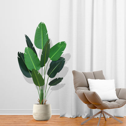 SOGA 180cm Artificial Bird of Paradise Plants Fake Tropical Palm Tree with 10 in Pot and Woven Seagrass Belly, Home Decor • LUZ-APlantFHM18013