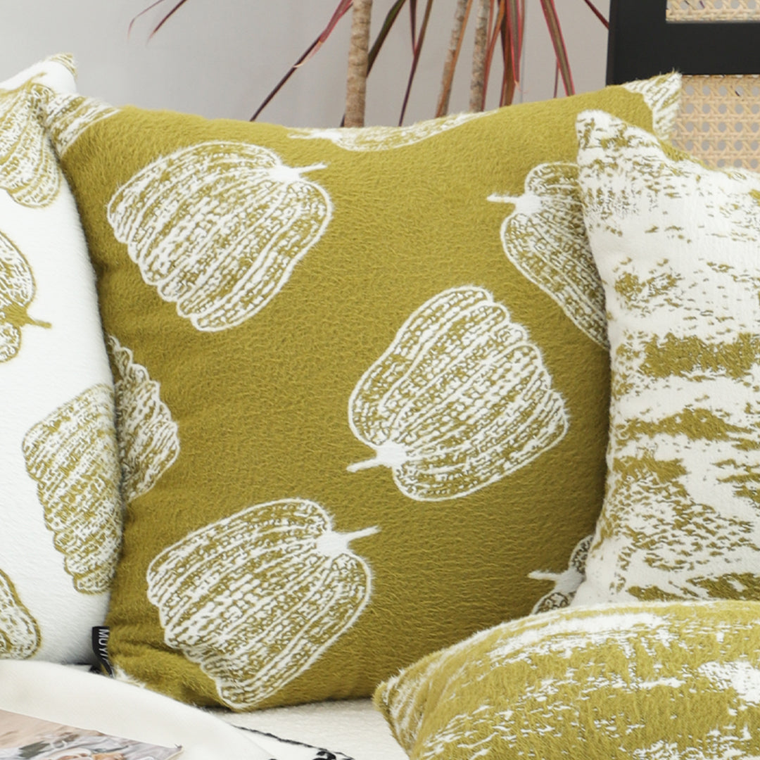 SOGA 2X 50cm Throw Pillow Green Autumn Harvest Pumpkin Print Home Decor • LUZ-FrenchCushion330X2