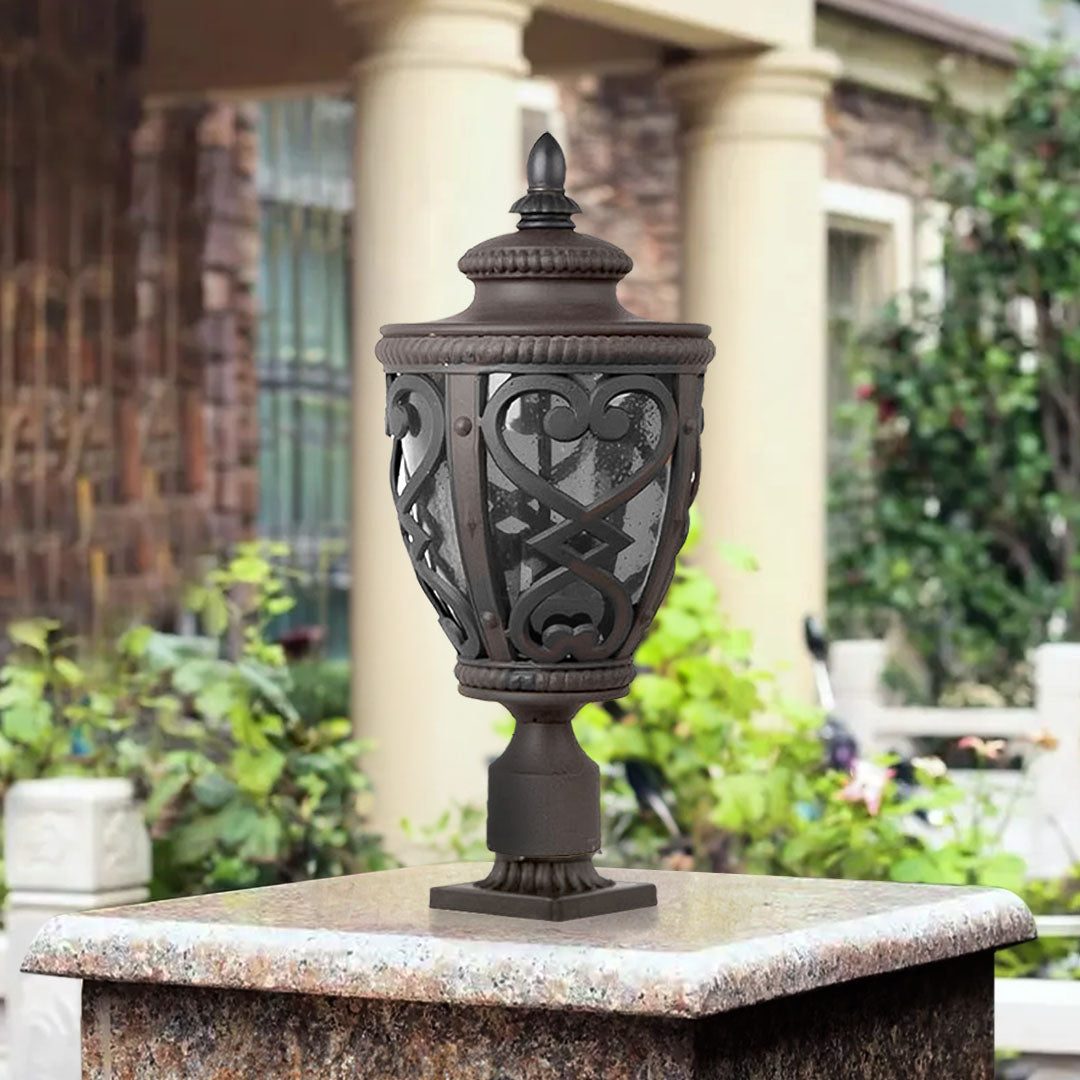 Vintage Lamp 2X 50.8cm Elegant Post Light with Aluminum and Glass Lantern Classic Outdoor Lighting • LUZ-Lamp301StandX2