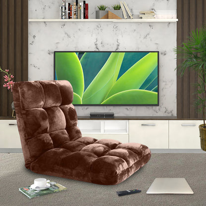 SOGA 2X Floor Recliner Folding Lounge Sofa Futon Couch Folding Chair Cushion Coffee • LUZ-LoungeChairCoffeeX2