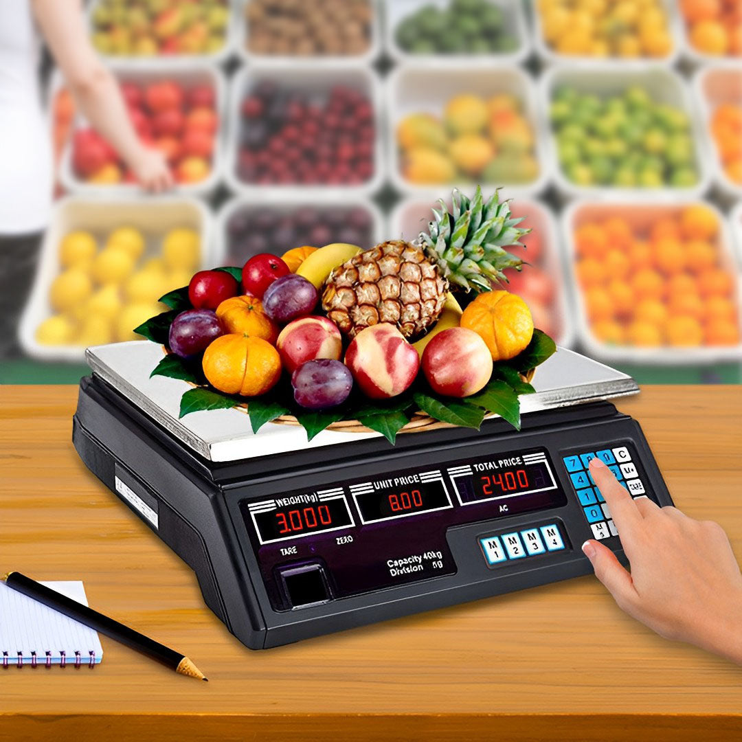 SOGA Digital Commercial Kitchen Scales Shop Electronic Weight Scale Food 40kg/5g • LUZ-Scale40kg