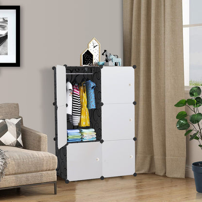 SOGA 3 Tier 6-Cube Portable Wardrobe Divide-Grid Modular Storage Organiser Foldable Closet • LUZ-Wrobe1770
