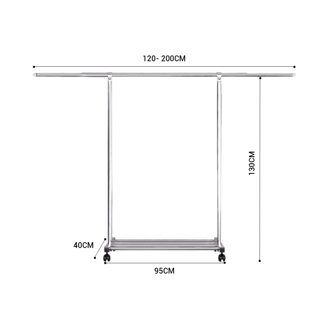 SOGA 200cm Stainless Steel Floor-Standing Clothes Rack - Durable and Space-Saving Laundry Organizer • LUZ-BSXG2526
