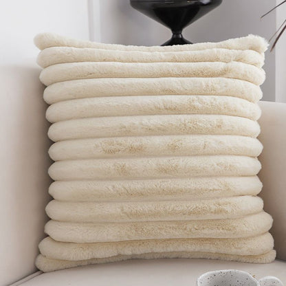 SOGA 2X 45cm Fur Faux Rabbit Soft Decorative Covers Pack Cover Plush Off White Throw Pillow • LUZ-FrenchCushion229X2