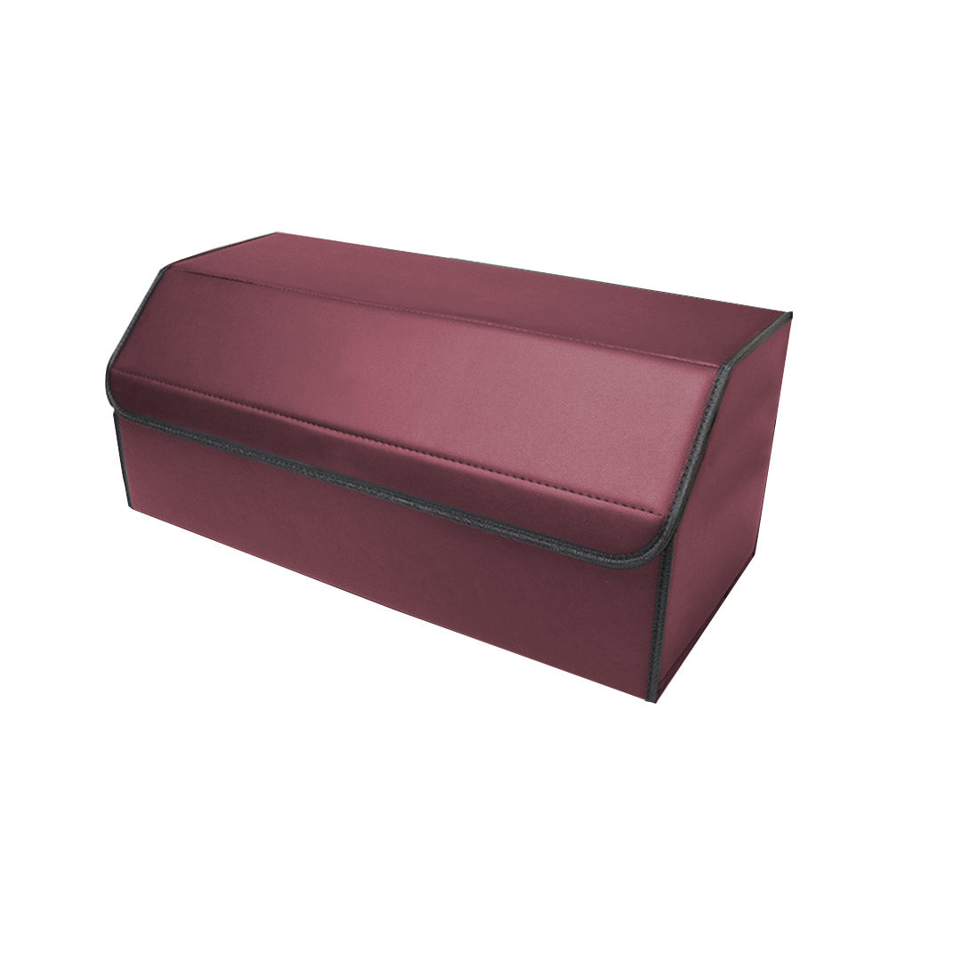 SOGA Leather Car Boot Collapsible Foldable Trunk Cargo Organizer Portable Storage Box Red Medium • LUZ-StorageREDMed