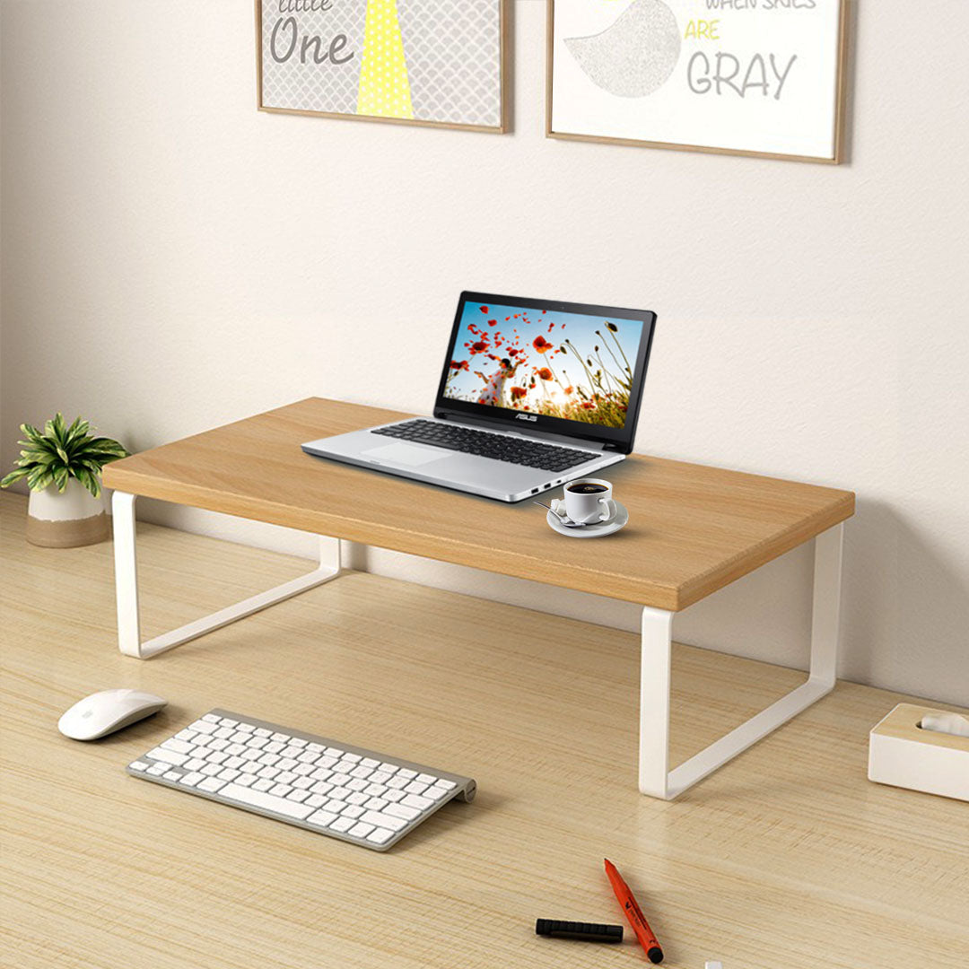 SOGA 40cm Wood Computer Monitor Elevated Stand Desktop Support Station Rack • LUZ-Level003