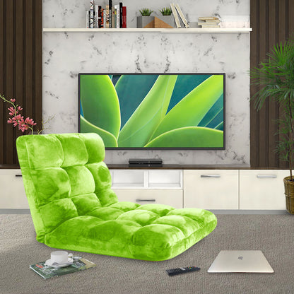 SOGA 4X Floor Recliner Folding Lounge Sofa Futon Couch Folding Chair Cushion Green • LUZ-LoungeChairGreenX4