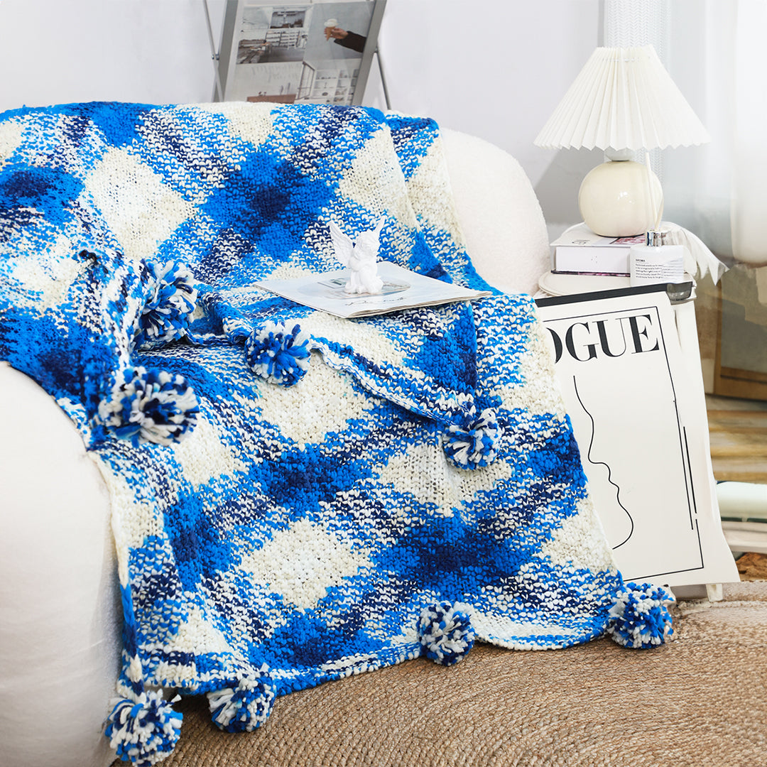 SOGA 90x200cm Throw Blanket  Blue Deep Sea Gradient Dyed Art Stylish Decorative Cozy • LUZ-Blanket937