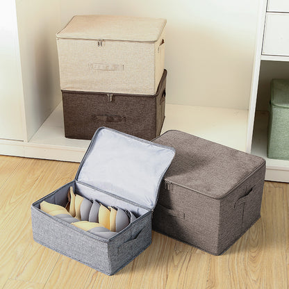 SOGA Coffee Large Portable Double Zipper Storage Box Moisture Proof Clothes Basket Foldable Home Organiser • LUZ-SBox026