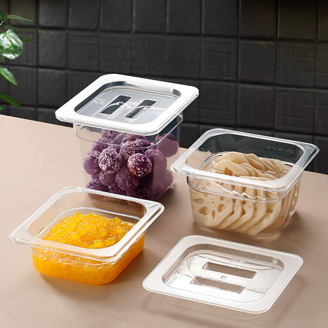 SOGA Clear Gastronorm 1/6 GN Lid Food Tray Top Cover Bundle of 4 • LUZ-VICLid16X4