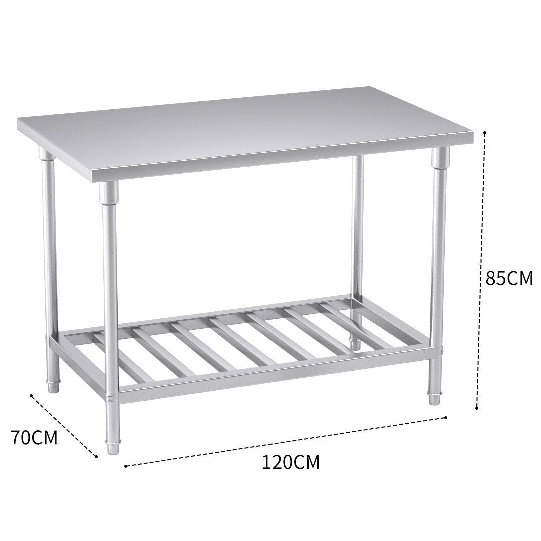 SOGA 120*70*85cm Commercial Catering Kitchen Stainless Steel Prep Work Bench • LUZ-WorkBenchSS2032120CM