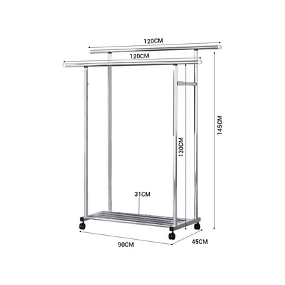 SOGA 120cm Stainless Steel Floor-Standing Clothes Rack - Durable and Space-Saving Laundry Organizer • LUZ-BSXG2528