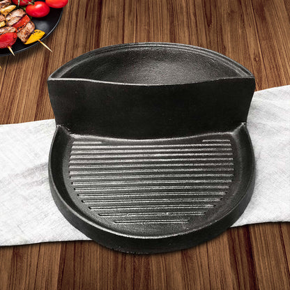 SOGA 2 in 1 Cast Iron Ribbed Fry Pan Skillet Griddle BBQ and Steamboat Hot Pot • LUZ-ZPaiB3