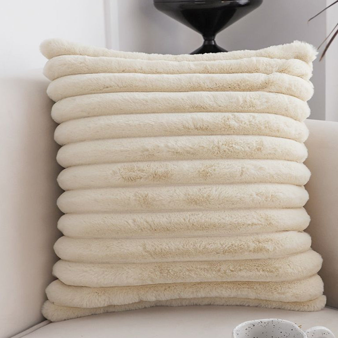 SOGA 45cm Fur Faux Rabbit Soft Decorative Covers Pack Cover Plush Off White Throw Pillow • LUZ-FrenchCushion229
