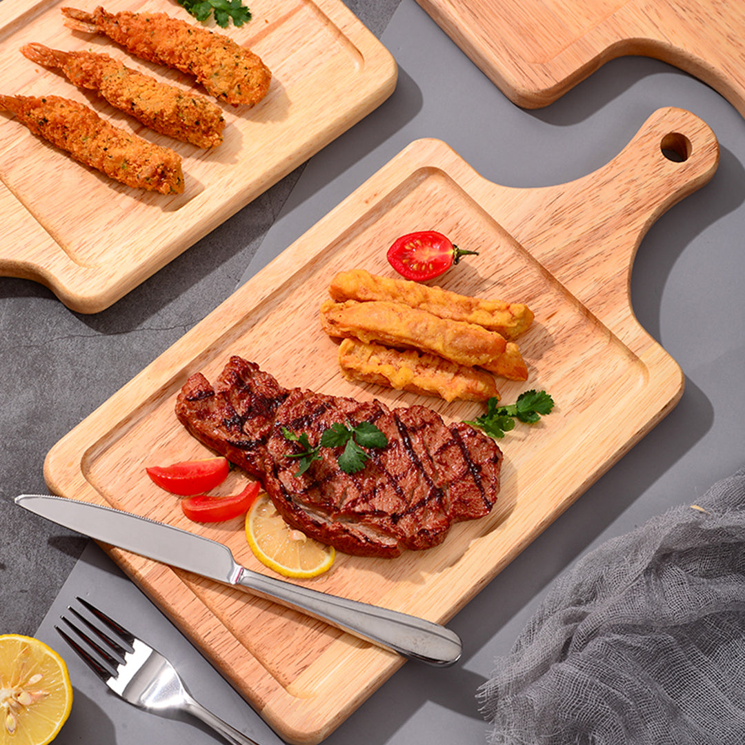 SOGA 40cm Rectangle Premium Wooden Oak Food Serving Tray Charcuterie Board Paddle Home Decor • LUZ-WodA026