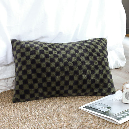 SOGA 30cm Urban Light Luxury Dark Green Checkered Lumbar Throw Pillow • LUZ-FrenchCushion239