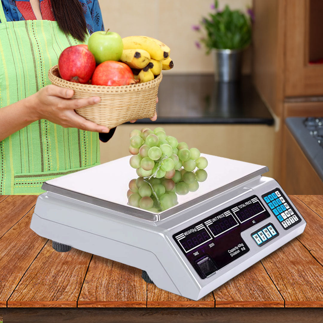 SOGA 40kg Digital Commercial Kitchen Scales Shop Electronic Weight Scale Food White • LUZ-Scale40kgWHT