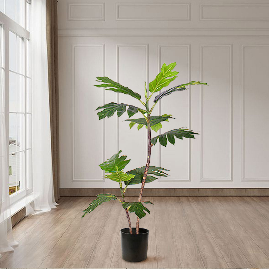 SOGA 90cm 2-Trunk Artificial Natural Green Split-Leaf Philodendron Tree Fake Tropical Indoor Plant Home Office Decor • LUZ-APlant90122Q