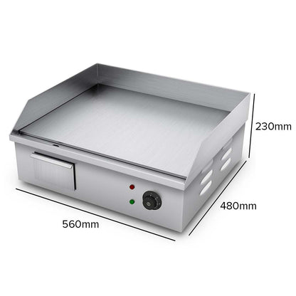 SOGA Electric Stainless Steel Flat Griddle Grill BBQ Hot Plate 2200W 56*48*23cm • LUZ-Griddle818-10