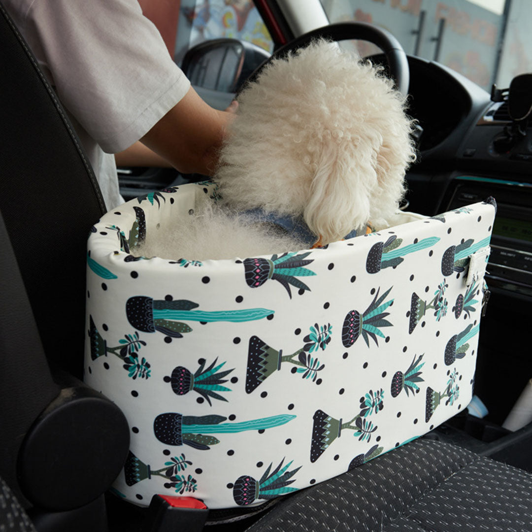 SOGA Car Central Control Nest Pet Safety Travel Bed Dog Kennel Portable Washable Pet Bag White • LUZ-CarPetBag029