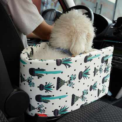 SOGA Car Central Control Nest Pet Safety Travel Bed Dog Kennel Portable Washable Pet Bag White • LUZ-CarPetBag029