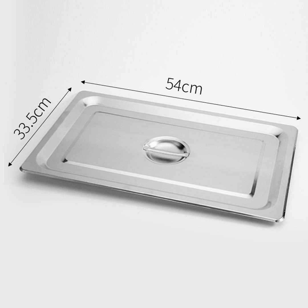 SOGA 4X Gastronorm GN Pan Full Size 1/1 GN Pan 15cm Deep Stainless Steel Tray With Lid • LUZ-GP5405wLidX4
