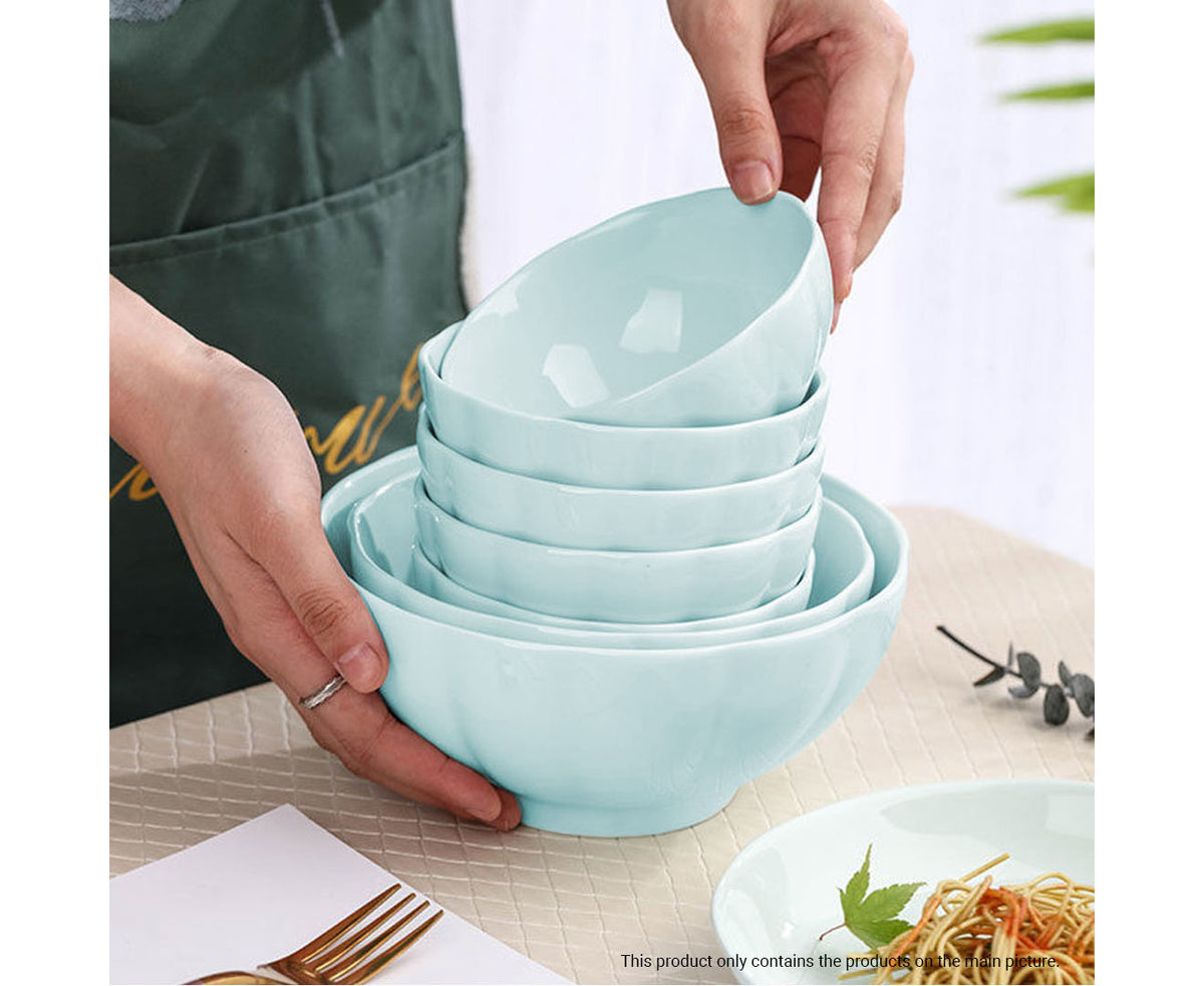 SOGA Light Blue Japanese Style Ceramic Dinnerware Crockery Soup Bowl Plate Server Kitchen Home Decor Set of 10 • LUZ-BowlG438