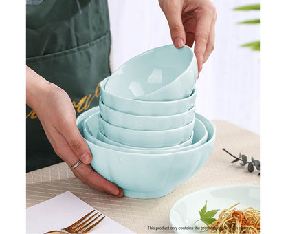 SOGA Light Blue Japanese Style Ceramic Dinnerware Crockery Soup Bowl Plate Server Kitchen Home Decor Set of 10 • LUZ-BowlG438
