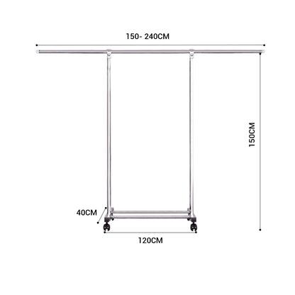 SOGA 180cm Stainless Steel Floor-Standing Clothes Rack - Durable and Space-Saving Laundry Organizer • LUZ-BSXG2525