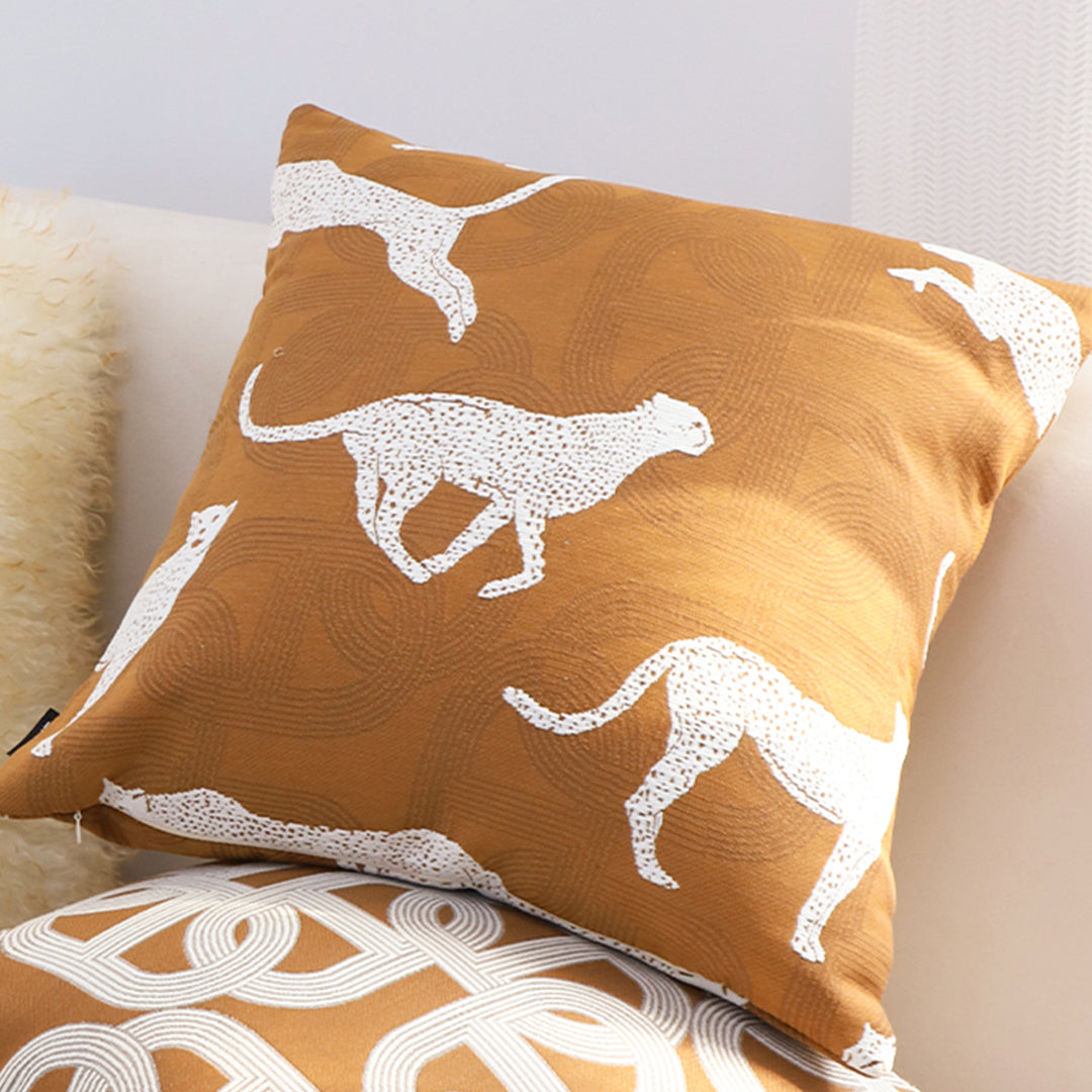 SOGA 2X 50cm Throw Pillow Brown and White Cheetah Animal Print for Home DÃ©cor • LUZ-FrenchCushion338X2