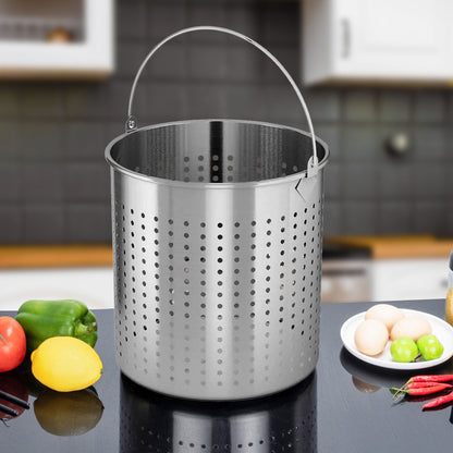 SOGA 21L 18/10 Stainless Steel Stockpot with Perforated Stock Pot Basket Pasta Strainer • LUZ-StockPot30CMwPastaInsert3901