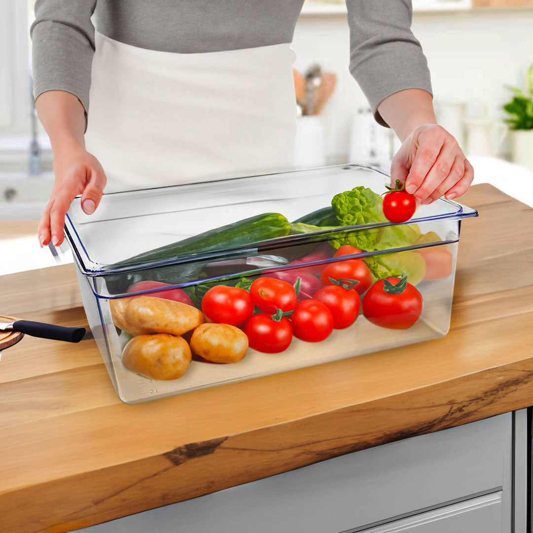 SOGA 200mm Clear Gastronorm GN Pan 1/1 Food Tray Storage Bundle of 6 • LUZ-VICPans1404X6