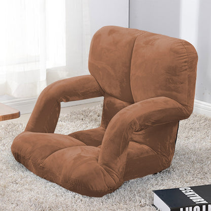SOGA Foldable Lounge Cushion Adjustable Floor Lazy Recliner Chair with Armrest Coffee • LUZ-LoungeKidCoffee
