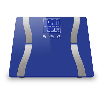 SOGA 2X Glass LCD Digital Body Fat Scale Bathroom Electronic Gym Water Weighing Scales Blue/Purple • LUZ-BodyFatScaleBLU-PUR