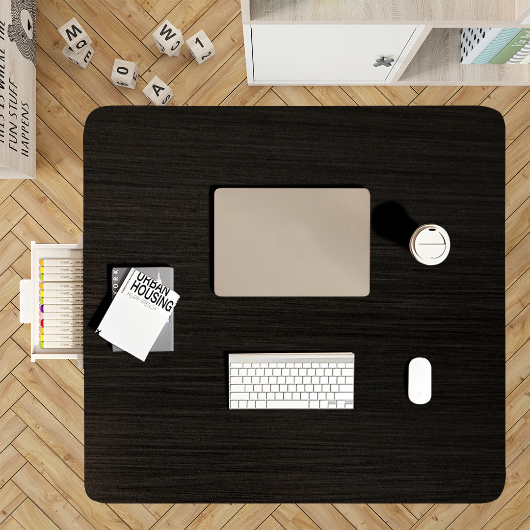 SOGA 2X  Black Portable Floor Table Small Square Space-Saving Mini Desk Home Decor • LUZ-FloorTable502X2
