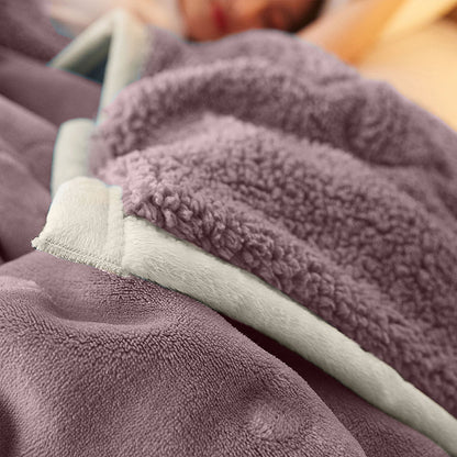 SOGA Light Purple Throw Blanket Warm Cozy Double Sided Thick Flannel Coverlet Fleece Bed Sofa Comforter • LUZ-Blanket302