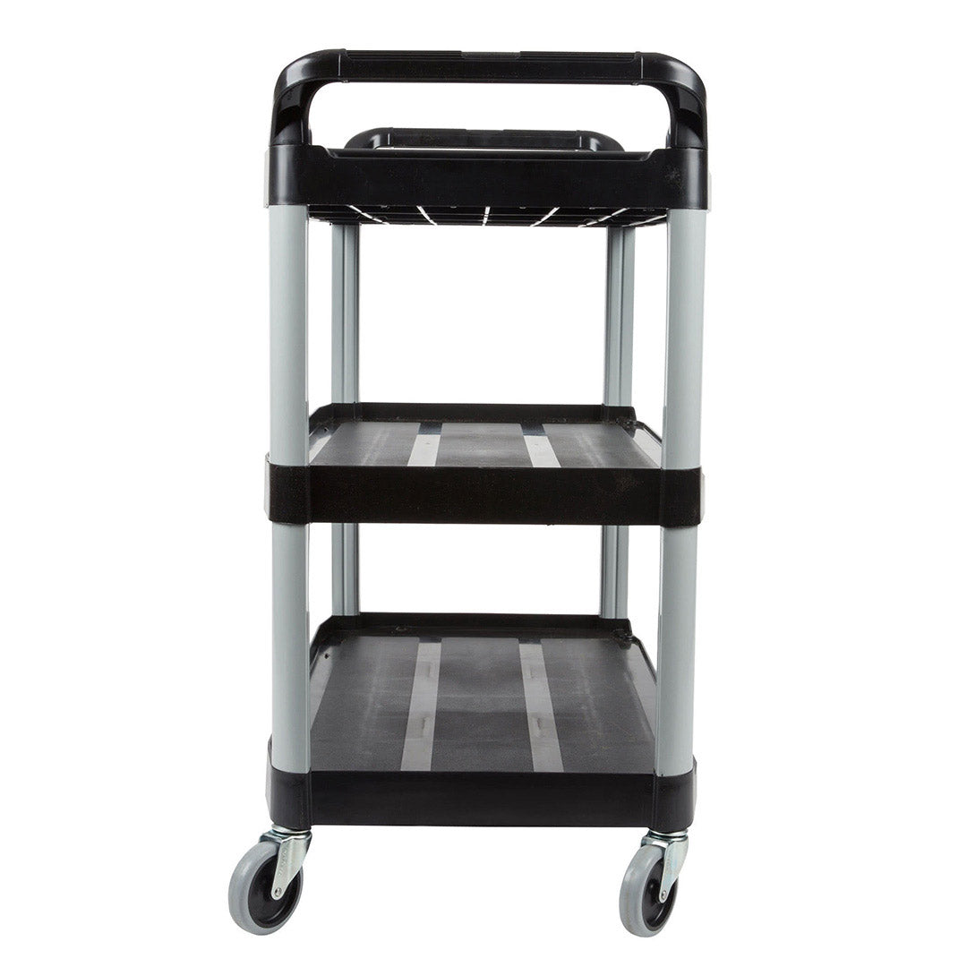 SOGA 3 Tier Food Trolley Food Waste Cart With Two Bins Storage Kitchen Black Large • LUZ-FoodCartRubbishWithWasteBinsL